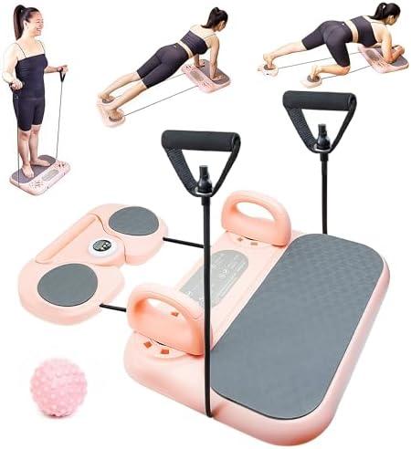 Multifunctional 5-in-1 Pilates Board – Ab Core Trainer with Push-Up Handles, Resistance Bands, Core Slider Pads, Massage Ball, Portable and Foldable Home Gym Fitness Equipment Multifunctional 5-in-1 Pilates Board – Ab Core Trainer with Push-Up Handles, Resistance Bands, Core Slider Pads, Massage Ball, Portable and Foldable Home Gym Fitness Equipment
