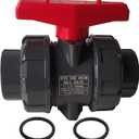 PVC Union Ball Valve, 1-1/2" Inch (DN40) True Union Full Flow Ball Valve, ASTM EPDM O-ring, Rated 200 PSI, PVC Ball Valve with Slip Socket Full Port, for Various Water Control System