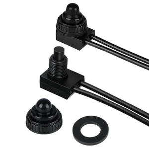 2PCS IP67 Waterproof Push Button Switch, 12V DC SPST ON-Off Switch for RV, Automotive, Motorcycle & Bathroom Fan KP-107-2PCS (Black)