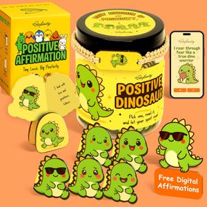 Emotional Support Dinosaur Gifts For Women - Positive Dinosaur Affirmations Cards For Teens, Cute Birthday Gifts For Women, Inspirational Gift For Men Coworkers, Teen Girls Gift Trendy Stuff (Jar)