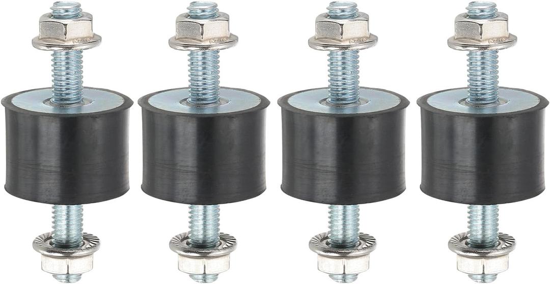 PATIKIL M8 30x15mm Rubber Isolator Mounts, 4 Pcs Rubber Studs Shock Absorber Anti-Vibration Isolation Damping Mounts with Lock Nuts for Motor, Air Compressor, Engines (61mm Height)