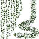KHOYIME 18 Pack 144 FT Artificial Flower Garland, Fake White Roses Vines Silk Flowers Faux Plastic Outdoor Hanging Floral Ivy Garland Decoration for Wedding Arch Bedroom Home Wall Backdrop Room Decor