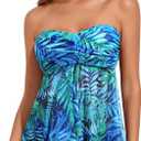 Talisea Women Bandeau Tankini Top Only Mesh Strapless Swimsuits Top Halter Flyaway Bathing Suits No Bottom, XXL