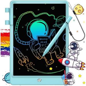 FLUESTON LCD Writing Tablet, Doodle Board Toys Gifts for 3-8 Year Old Girls Boys, 10 Inch Colorful Electronic Board Drawing Pad for Kids, Gifts for Toddler Educational Learning Travel Birthday, Blue