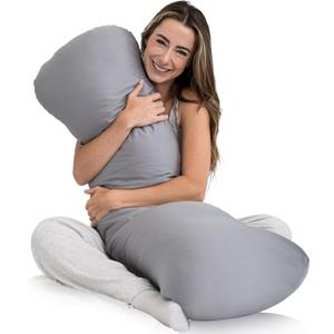 Weighted Body Pillow 8 Lbs - Weighted Pillow for Deeper Sleep (48" x 14") - Cooling Body Pillows for Adults, Full Body Pillow for Sleeping, Side Sleeper Body Pillows with Cover (X-Large)