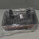 INCLY 4 Pack Black Slatwall Baskets Set, Ventilated Metal Hanging Storage Slat Wall Basket, Mounted Slatwall Accessories for Garage Rooms Shops Storage Organizing Display on Slatwall Panels