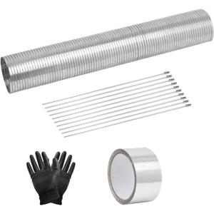 Universal Exhaust Flex Pipe 2.75"[2 3/4"] ID X 16.5"Length 304 stainless steel Exhaust Pipe Can be extended to 20" Comes With Aluminum Foil Tape (2in*75FT),Stainless Steel Cable ties