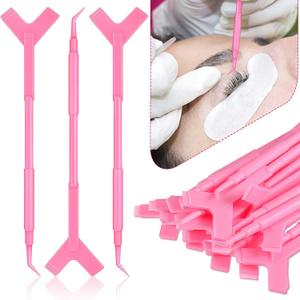 30 Pieces Y Shape Eyelash Lift & Lifting Tool Brush Set - Silicone Grafting Eyelash Extension Makeup Tool for Women(Pink)