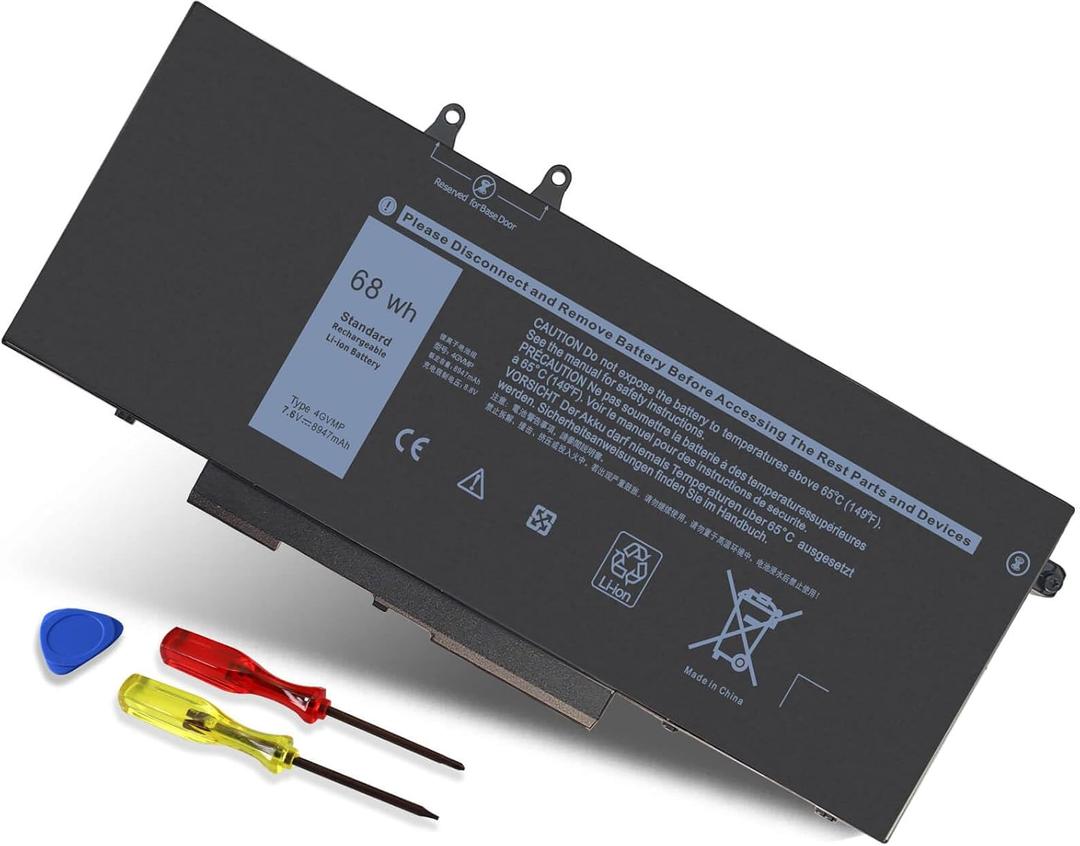 4GVMP Laptop Battery for Dell Latitude 5400 5500 5410 5510 E5400 E5500 Inspiron 7590 7591 7791 2-in-1 Precision 3540 3550 Series P84F P84F001 P42E P42E001 P98G001 P80F001 RF7WM C5GV2 H82T6 7.6V 68Wh