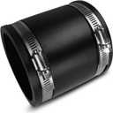 Flexible PVC Pipe Coupling with Rubber Hose Clamps for Flex Coupling 3 Inch Nominal Pipes Drain Repair, Dust Hose,Plumbing Connection,Cast Iron,Plastic Pipes Upgrade, PVC Condensate Pipe Coupler