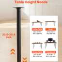 VEVOR Adjustable Table Legs, 24-40 in Round Steel Furniture Legs, 1200 lbs Max Load Heavy Duty, Quick Installation, Ideal for Home Office Desk DIY, Coffee Dinner Bar Tables, Workbenches, 4 PCS, Black, 3.3 x 3.3 x in