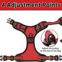 NESTROAD No Pull Dog Harness,Adjustable Oxford Dog Vest Harness with Leash,Reflective No-Choke Pet Harness with Easy Control Soft Handle for Small Medium Dogs(Medium,Red)