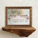 Vintage Gold Framed The Last Supper Canvas Wall Art Jesus Christian Painting Picture Wall Decor Jesus and Twelve Apostles Poster Print Artwork for Dining room Prayer Room Church Home Decortion (16"L x 12"W)