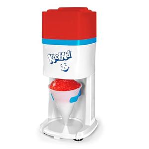 Kool-Aid Shave Ice and Snow Cone Machine, Multi-Use Ice Shaver for Frozen Treats, Slushies, Snow Cones, and More – Reusable Cup and Ice Mold, Stainless Steel Blades – Red and White