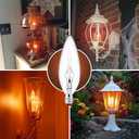 60 Watt Clear Candelabra Base (E12) 110V_120V,Flame Shaped Incandescent Chandelier Light Bulbs,Dimmable, Warm White (6)