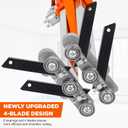 4-Blade Drywall Cutting Tool, Fast Cutting Drywall Cutter with 25-Bearing System, Dual-Handle Stable Lock Sheetrock Cutter for 1/4"–1/2" Boards, with Blades in the Slot & Carry Bag