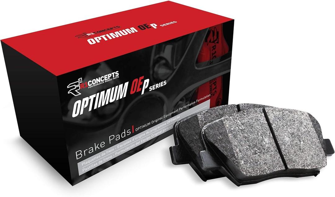 R1 Concepts Rear Brake Pad With Rubber Steel Rubber Shims