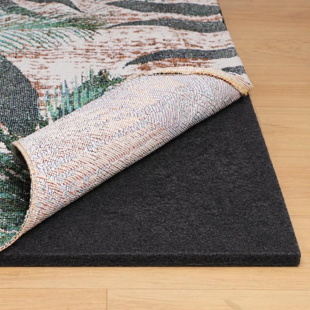 Rug Pad 3' x 5' Non Slip for Hardwood Floors, Waterproof Felt Rug Pad with Extra Thick Padding, Non Skid Carpet Pad for Area Rugs, Safe for All Floor Finishes, Soundproof Protective Rug Underlay