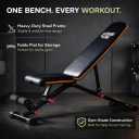 Adjustable Workout Bench for Home Gym Foldable Weight Bench Incline Decline Flat for Full Body Strength Training | Compact Exercise Bench for Dumbbell & Fitness Workouts by Energi Core