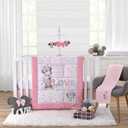 Disney Minnie Mouse Lovely Little Lady Pink and White Stripes and Dots 3 Piece Nursery Crib Bedding Set - Comforter, Fitted Crib Sheet and Crib Skirt