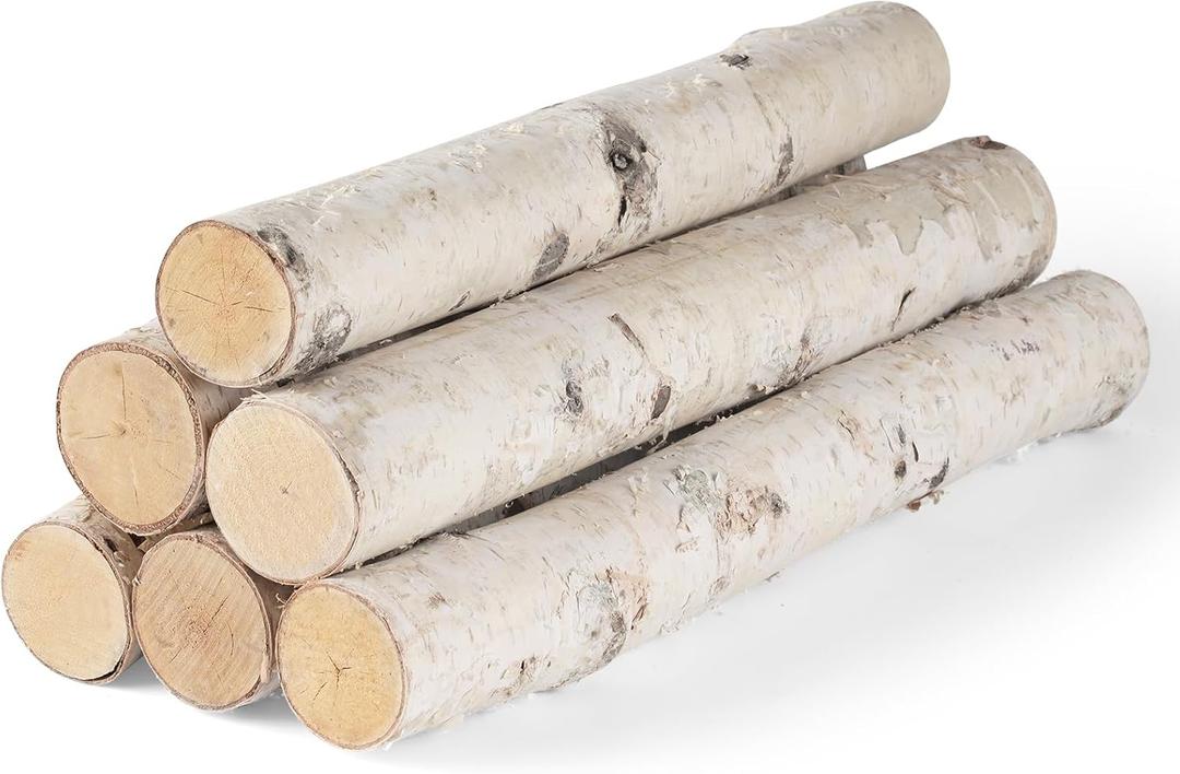 Birch Logs 6Pack Birch Wood for Fireplace Decor/DIY Natural Gas Fireplace Fire logs Fireplace Wood Logs for Decor, DIY, Crafts, Fire Pit (1.6"-2.4"(6Pcs))