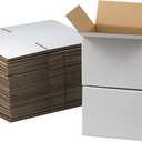 7x5x5 Inches Shipping Boxes Set of 40, White Corrugated Cardboard Box Literature Mailer for Packing Small Business