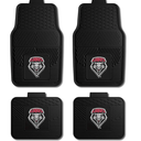 FANMATS 40069 University of New Mexico 4-pc Vinyl Car Mat Set | Black | Front & Rear Car Mats | Lobos Wolf Head Primary Logo