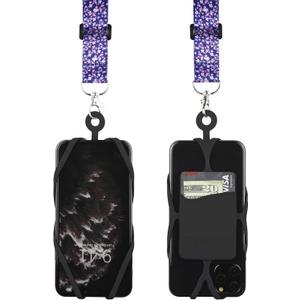 Gear Beast Cell Phone Lanyard - Universal Mobile Phone Lanyard with Case Holder,Card Pocket,Soft Neck Strap,and Adjustable Clip - Compatible with iPhone,Galaxy & Most Smartphones - Cherry Blossom
