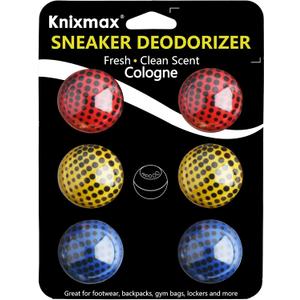 Knixmax Sneaker Deodorizer Shoe Freshener Balls, Gym Bags Lockers Car Air Fresheners, Boot Deodorant Balls Odor Eater Shoe Deodorizers 6 Packs Cologne Colorful