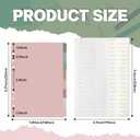 Outus 96 Pcs A5 6 Hole Binder Dividers with 8 Tabs 8.27 x 5.51 Inch Mini Binder Dividers with 5 Pcs Month Stickers for Notebook Travel Diary Journal Planner