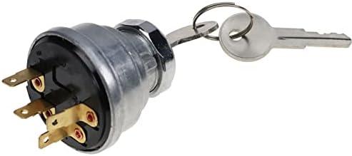 DVPARTS Ignition Switch With 2 Keys AT21880 for John Deere Tractor 1020 1520 1620 2020 2030 450 570 480A 400 440 300 350 380 540 480