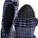 Silky Toes Womens Foldable Lace Wedding Flats Comfortable Bridal Dressy Shoes (Medium, Navy Check)