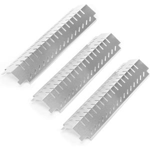 Hisencn Grill Heat Plate Replacement for Charbroil, Thermos, Centro, Costco Kirkland Grills, 3-Pcs 15 inch Stainless Steel Tent Shield Plate Deflector, BBQ Flame Tamer Burner Cover