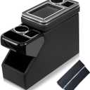 Truck Center Console Organizer Between Seat for Minivans, SUVs, Middle Van Bench Organizer for Floor Between The Back Seat Console 18 Wheelers with Sliding Lid Design