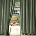 MIULEE Non-See-Through Privacy Linen Curtains 2 Panels, Olive Green Light Filtering Window Curtains Farmhouse Textured Back Tab Semi Sheer Drapes for Bedroom Living Room 84 Inches Long Dark Green (52"W x 84"L (Pack of 2))