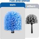 2 Pack Screw on Webster Cobweb Duster Head for Pole,Spider Web Remover Brush, Cobweb Duster Head Attachment,Fits Standard 3/4 inch Threaded Poles(Big, Blue)