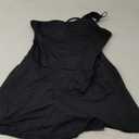 Tempt Me Women One Piece Swim Dress One Shoulder Swimsuit with Skirt Tummy Control Swimdress Bathing Suit, XL, Black