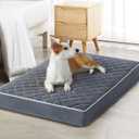 WNPETHOME Orthopedic Giant Dog Beds Large Sized Dog, Waterproof Extra Large Dogs Bed with Removable Washable Cover, Multi-Needle Quilting Dogs Crate Bed (Grey, 61"L x 43"W x 4"Th)