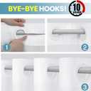 SORTTO No Hook Shower Curtain with Snap in Liner Set Waffle Shower Curtain for Bathroom Hotel Style Fabric Waterproof Inner Liner71" W x 74" H, White