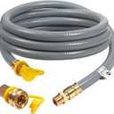 12FT, 24FT, 36FT, 56FT 3/4" ID Natural Gas Hose with Quick Connect 3/4" ID Natural Gas Hose with Quick Connect Fittings for NG/LP Propane Appliances, Grill,Patio Heaters,Generators
