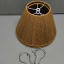 Small Rattan Lamp Shades Set of 2, Boho Lamp Shades for Table Lamps, 5.5" Top x 10" Bottom x 6.6" High, Wicker Lampshade Replacement for Bedroom, Hand Woven, Spider, Bulb Clip Adapters Included