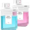 Covzoe 2 Pack Laundry Detergent Dispenser, 61 Oz Plastic Liquid Laundry Soap Containers with 15 Removable Labels, Clear Fabric Softener Dispenser Laundry Powder Holder for Laundry Room