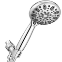 Handheld Shower Head, 6 Spray Setting High Pressure Shower Head with Brass Swivel Ball Bracket and Extra Long Stainless Steel Hose, Oil-Rubbed Silver, 5"