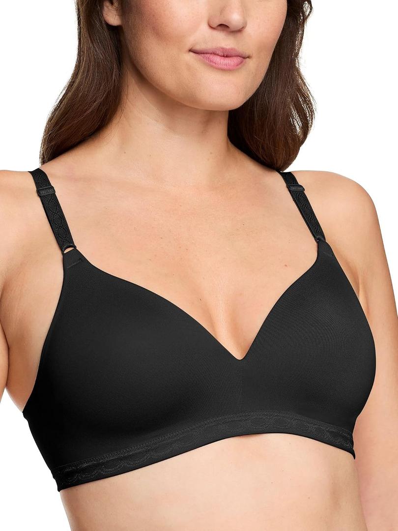 Warner's Women's Blissful Benefits Super Soft Wireless Lightly Lined Comfort Bra Rm1691w, Black, 34B