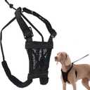 Sporn Large/XL No Pull Dog Harness - Black Mesh Body, Durable Nylon, Breathable, Easy, Heavy Duty Dog Harness for Large Dogs