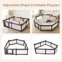 Baby Playpen,71"x79" Foldable Playpen for Babies and Toddlers with Gate,Large Baby Play Pens with Zipper Door,Play Yards Play Area (Deep Grey)