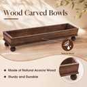 35.5 Inch Long Wooden Decorative Tray with Riser for Table Centerpiece, 35.43 x 8.66 x 6.5 inches