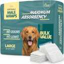 Maximum Absorbency Male Dog Diapers - Leak-Proof Disposable Male Dog Wraps- FlashDry Gel Technology, Wetness Indicator Doggie Diapers- Belly Wraps for Incontinence & Training (30 Pack, Large)