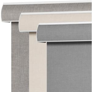 SEEYE Blackout Roller Shades for Windows, Cordless, Roller Blinds, Linen Fabric Window Blinds, Thermal Insulated Fabric UV Protection, Room Darkening Shades for Home,Office (Line Grey, 29" W x 72" H)