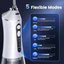Water Flosser for Teeth Cleaning and Flossing, 5 Modes Rechargeable Cordless Oral Irrigator 320ml Water Tank Teeth Cleaner, IPX7 Waterproof Portable Electric Dentel Flossers for Home and Travel,White